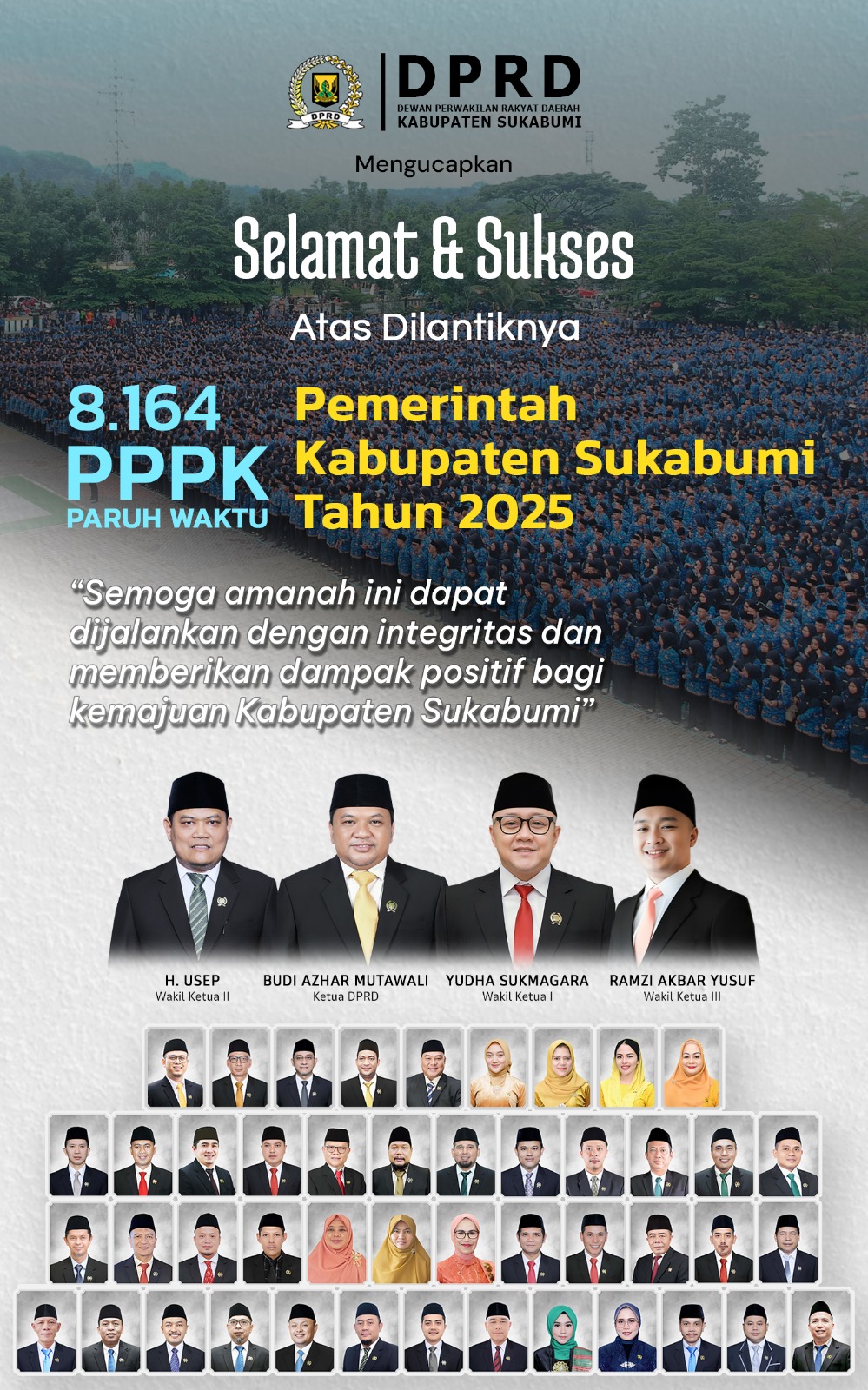 DPRD Kabupaten Sukabumi Mengucapkan Selamat atas Dilantiknya PPPK