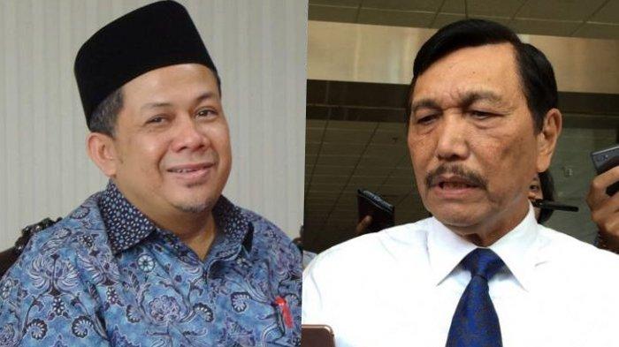 Fahri Hamzah dan Luhut Binsar (Foto: tribunnews)