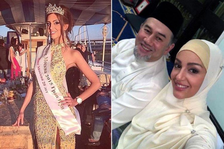 Miss Moscow 2015 Oksana Voevodina dan Raja Malaysia Muhammad V. (New York Post/Kompas)