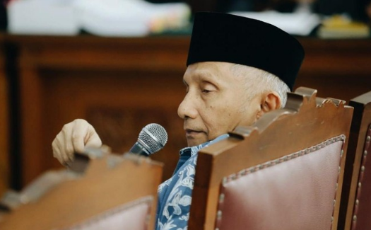 Amien Rais saat menjadi saksi Ratna Sarumpaet (Foto: detikcom)