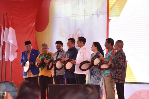 Presiden Jokowi membuka rangkaian Hari Pers Nasional (HPN) 2020, di Banjarmasin, Kalimantan Selatan, Sabtu (8/2/2020)/Foto rri.co.id