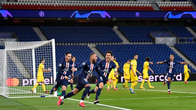 Neymar merayakan golnya di laga Liga Champions antara Paris Saint-Germain vs Borussia Dortmund (Foto : Indpost)