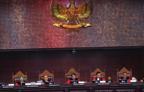 Sidang MK terkait Perppu Corona (Foto: beritasatu)