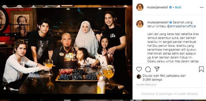 Ahmad Dhani merayakan Ulang Tahunnye ke-48 tahun (Foto : Instagram/mulanjameela1).