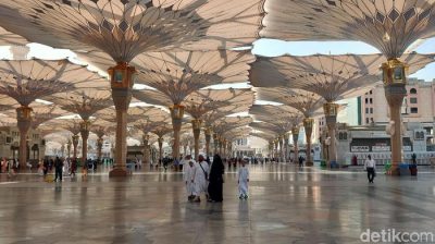 Salah satu sudut Masjid Nabawi, Madinas (Foto : detikcom)