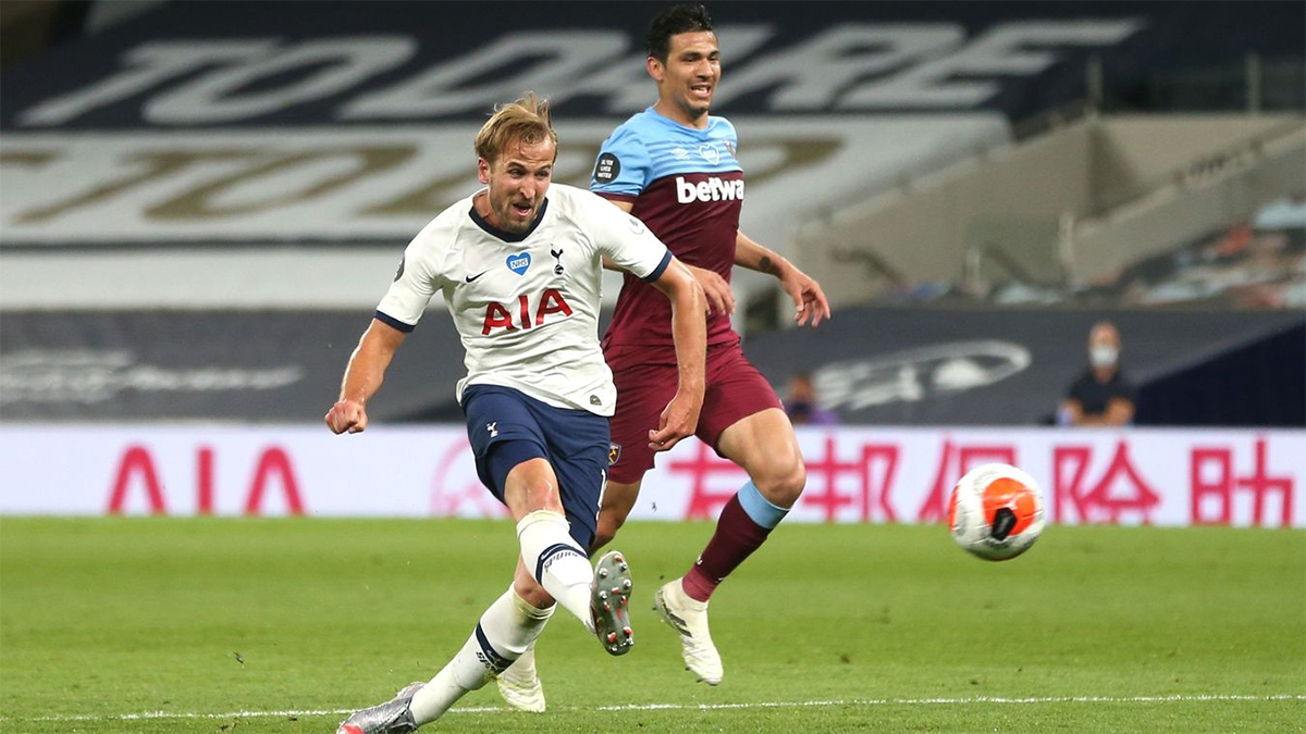 Harry Kane menyumbang gol untuk Tottenham Hotspur dalam laga melawan West Ham United. (Foto: premierleague)