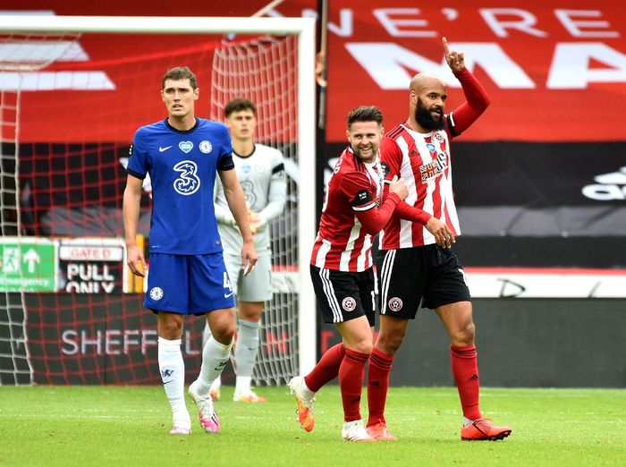 Chelsea kalah 0-3 dari Sheffield United, di mana David McGoldrick (kanan) memborong dua gol. (Foto: Rui Vieira/Pool via Getty Images)