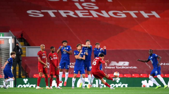 Tuan rumah Liverpool sukses mengalahkan Chelsea dengan skor 5-3. (Foto: Getty Images/Laurence Griffiths via Detik Sport)