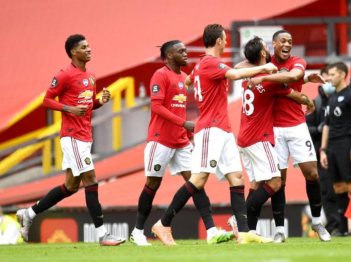 Para pemain Manchester United. (Foto: AP/Peter Powell via detik.com)