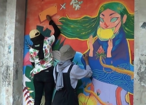 Komunitas Seni Lukis Mural di Kabupaten Cianjur, Jawa Barat. (Foto: Angga Purwanda/dara.co.id)