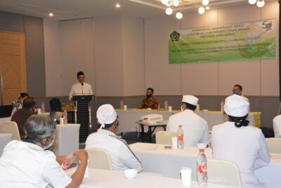 Suasana Workshop Peningkatan Kompetensi Penyuluh Agama Hindu Tahun 2020, di Hotel Santika, Jalan Peta, Kota Bandung, Senin (31/8/2020). (Foto: Asep/dara.co.id)