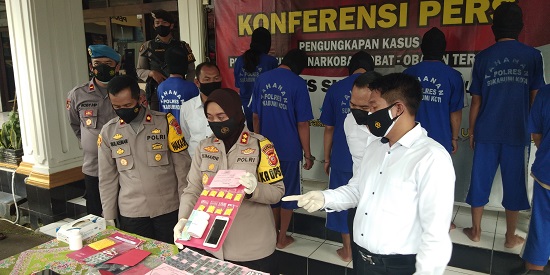 Polres Sukabumi Kota tangkap sembilan pelaku pengedar narkoba (Foto: Istimewa)