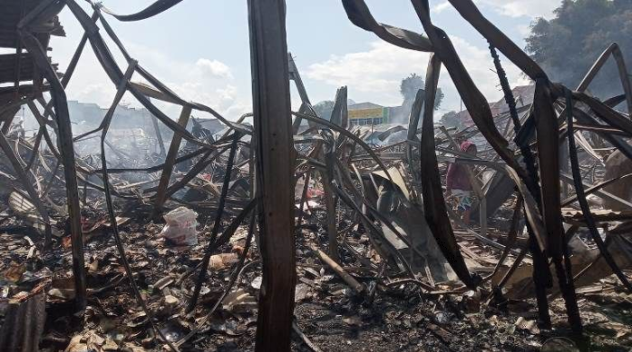 Pasar leles Garut kebakaran (Foto: Robi Taufiq Akbar/galamedia)