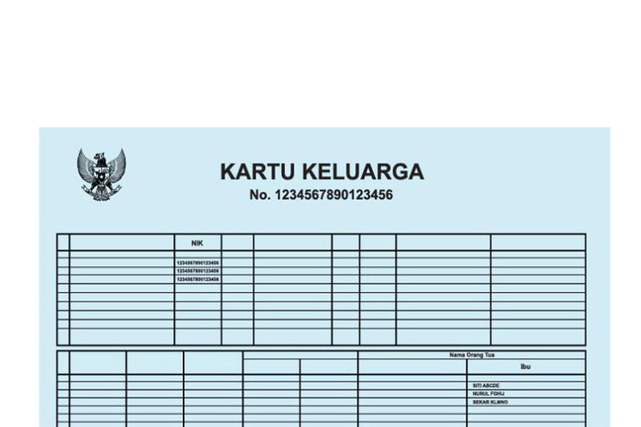 Ilustrasi kartu keluarga (Foto: Info Blitar)