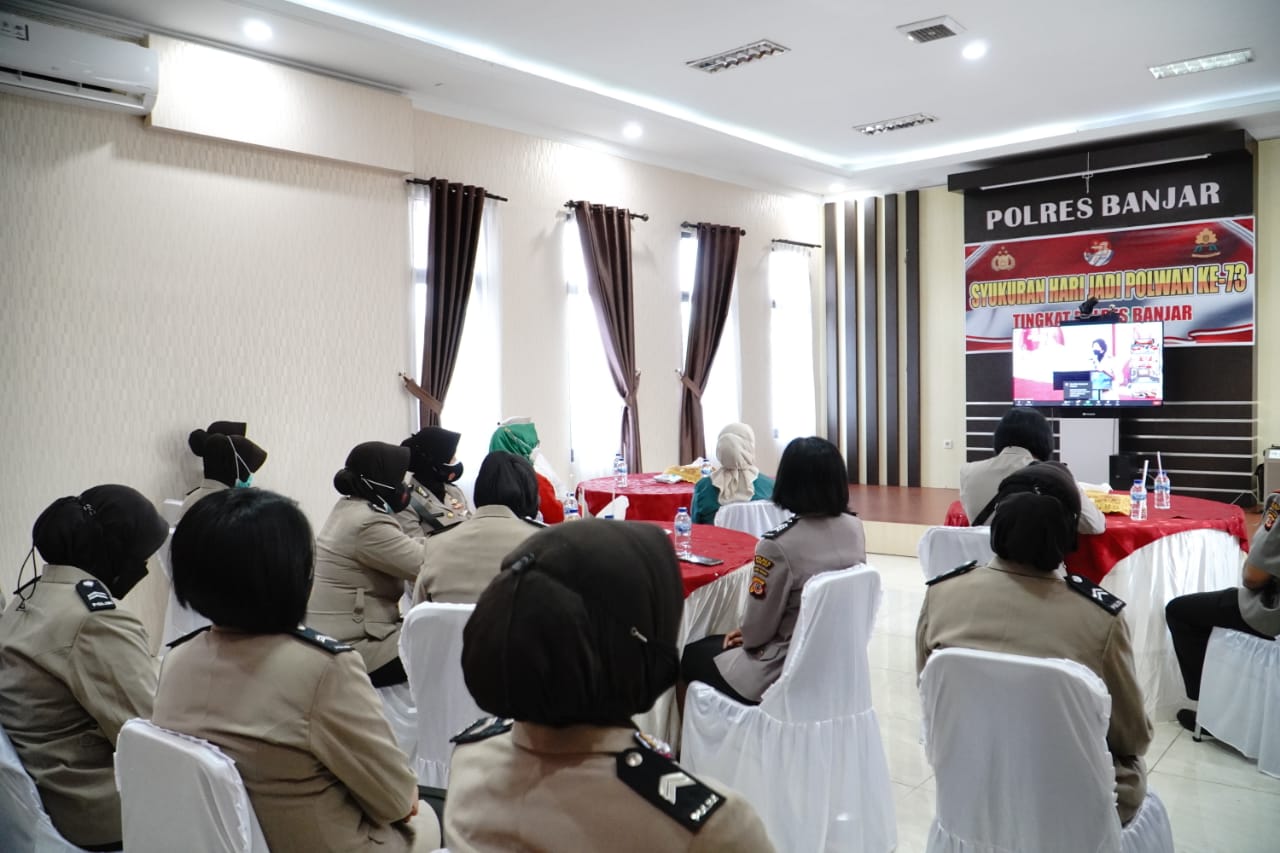 Polwan Banjar hadiri peringatan hari jadinya ke 73 tahun secara virtual (Foto: Istimewa)