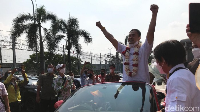 Pedangdut Saipul Jamil bebas dari penjara (Foto: detikcom)