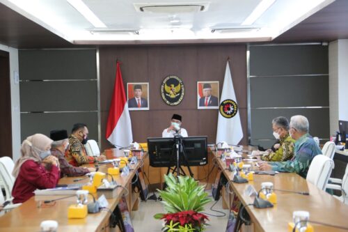 Rapat Koordinasi Tingkat Menteri tentang Hari Libur Nasional dan Cuti Bersama Tahun 2022, Rabu (22/09/2021). (Foto: Humas Kemenko PMK)
