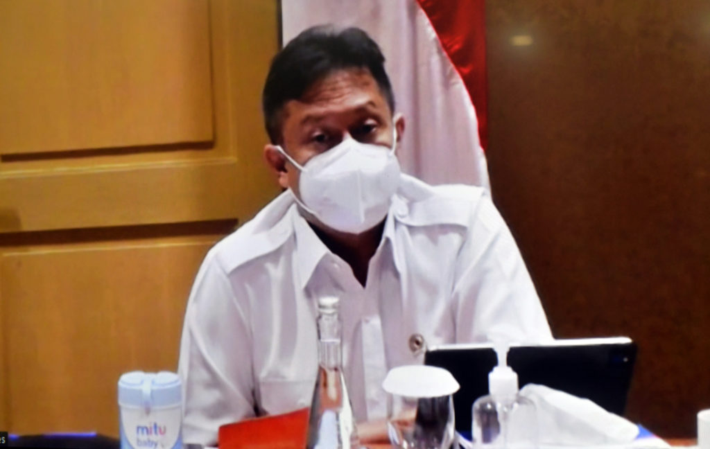 Menkes Budi Gunadi Sadikin memberikan Keterangan Pers usai Rapat Terbatas mengenai Evaluasi PPKM, Senin (04/10/2021), secara virtual. (Foto: Humas Setkab/Rahmat)

