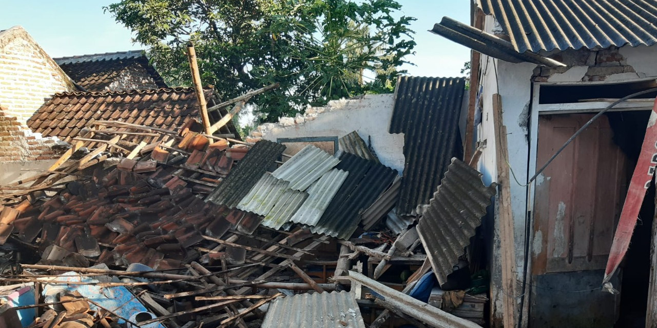 ondisi rumah warga setelah gempa 5,1 M guncang Jember (16/12/2021) (BPBD Jember)