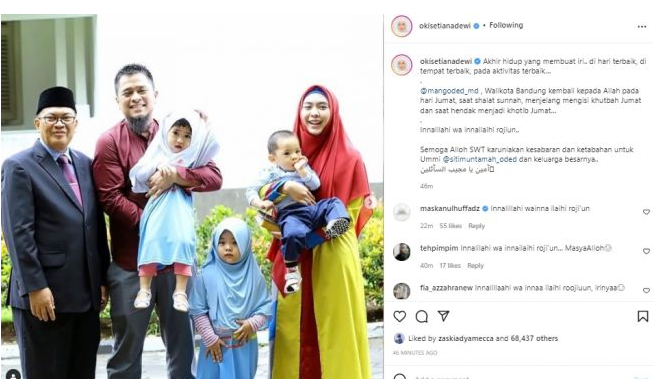 Postingan Oki Setiana Dewi (instagram.com/suara.com)