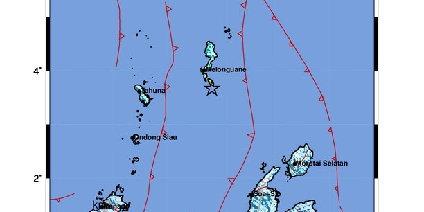 Foto : Shake map gempabumi M6,1 di wilayah Provinsi Sulawesi Utara, Sabtu (22/1), pukul 09.26 WIB. (BMKG)