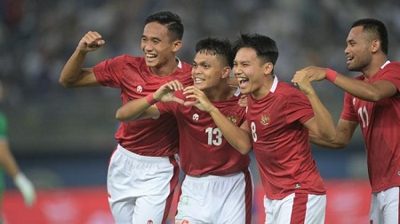 Timnas Indonesia pesta gol, 7-0 ke gawang Timnas Nepal pada laga terakhir babak kualifikasi Grup A Piala Asia 2023 di Jaber Al-Ahmad International Stadium, Rabu (15/6) dini hari WIB. (Foto: CNN Indonesia)
