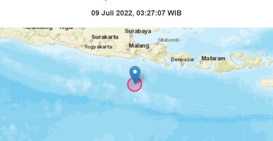 Lumajang Diguncang Gempa Magnitudo 5,4 Sabtu 9 Juli 2022 /tangkap layar bmkg.go.id/