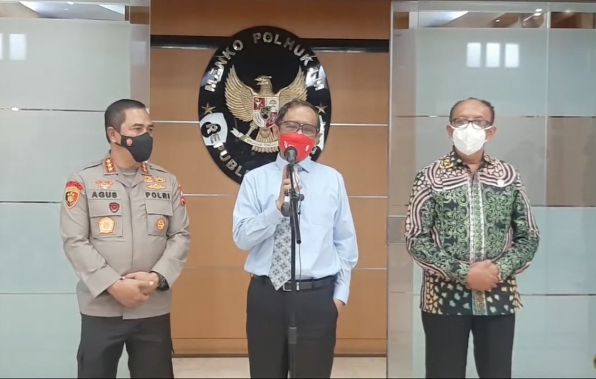 Menko Polhukam, Mahfud MD memberikan keterangan pers. (Foto: PMJ News/YouTube Kemenko Polhukam)