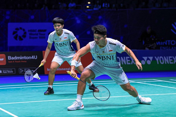 
Ganda putri Indonesia, Apriyani Rahayu/Siti Fadia Silva Ramadhanti terhenti di babak perempat final All England 2023. (Foto: PBSI)