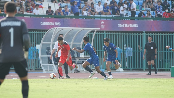 Timnas Indonesia U-22 kalahkan Filipina 3-0 di Olympic Stadium, Saut (29/4/2023).(Foto: PSSI)
