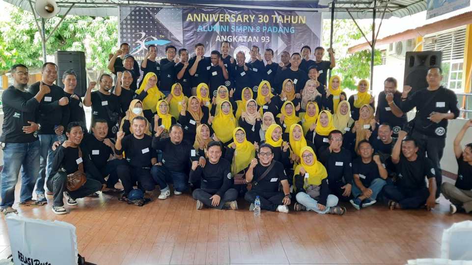 Suasana Musyawarah Besar dan Halalbihalal 1444 H Ikatan Alumni Sekolah Menengah Pertama Negeri 8 Padang Angkatan 93. (Dok. Istimewa)