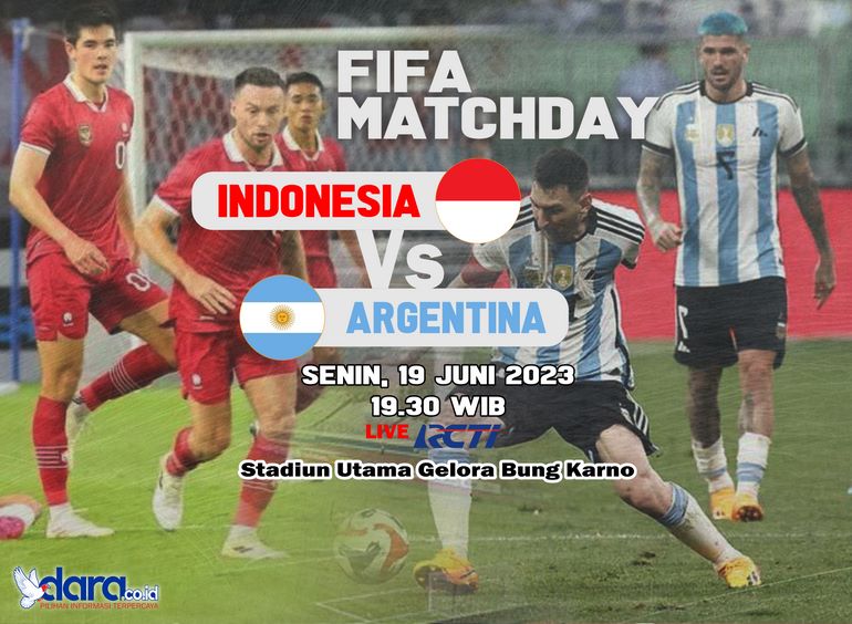 
FIFA matchday antara Indonesia dan Argentina, Senin (19/6/2023) malam.(Foto: dara/miga)