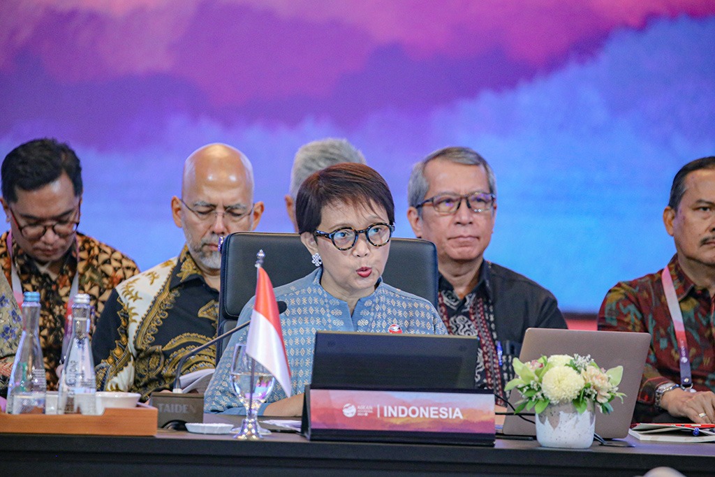 Menteri Luar Negeri (Menlu) RI Retno Marsudi, dalam Pembukaan Pertemuan Komisi Area Bebas Senjata Nuklir Asia Tenggara (SEANFWZ) di Hotel Shangri-La, Jakarta Pusat, Selasa (11/7/2023)(Foto: InfoPublik/Agus Siswanto)