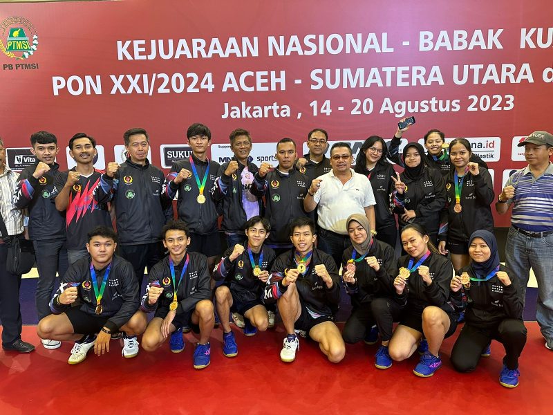 
Tim beregu putra dan putri tenis meja Jabar berhasil lolos ke PON Aceh-Sumut 2024.(Foto: andre/dara)