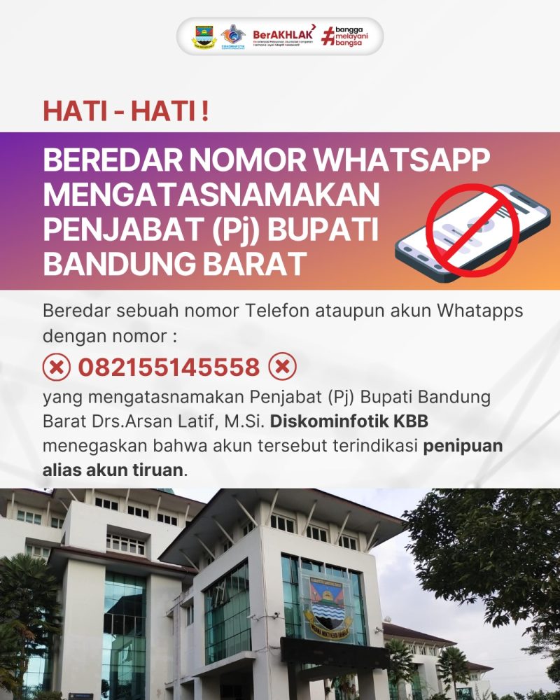 IG Kominfo umumkan akun palsu Pj Bupati Bandung Barat, Arsan Latif