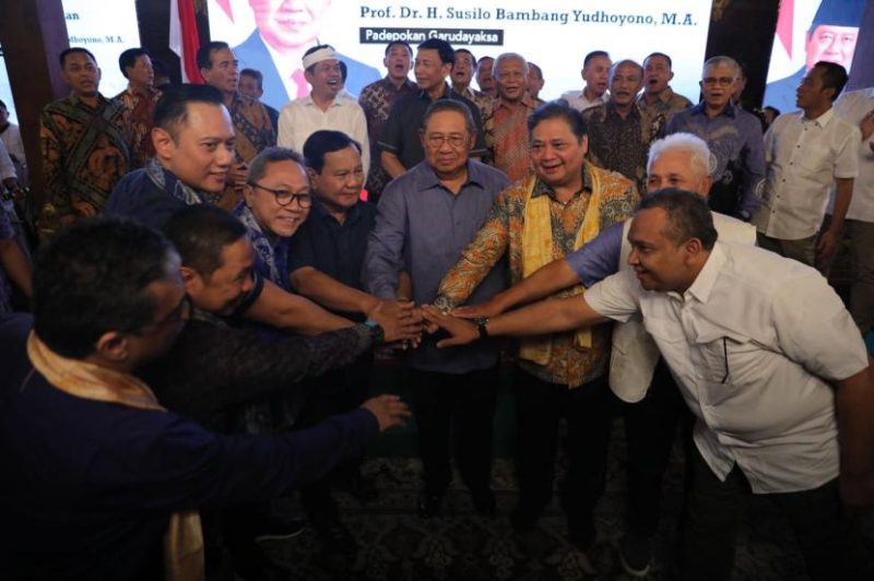 Partai Demokrat menyatakan dukungannya untuk bakal calon presiden Prabowo Subianto di Hambalang, Ahad (17/9/2023)(Foto: Dok Partai Demokrat)