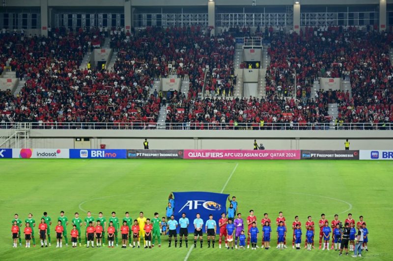 Pertandingan Grup K Kualifikasi Piala Asia U-23, di Stadion Manahan Solo, Jawa Tengah, Selasa (12/9/2023). (Foto: BPMI Setrpes)

