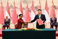 Presiden Jokowi dan Presiden Xi Jinping Saksikan Penandatanganan Sejumlah Nota Kesepahaman di Great Hall of The People, Selasa (17/10/2023). (Foto: BPMI Setpres/Laily Rachev)

