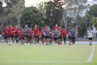 Timnas Indonesia menjalani latihan perdana jelang melawan Brunei Darussalam pada leg pertama ronde pertama kualifikasi Piala Dunia 2026 zona Asia, Kamis (12/10/2023) di Stadion Utama Gelora Bung Karno, Jakarta. (Foto: PSSI)