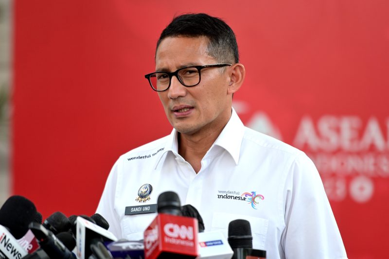 Menparekraf Sandiaga Uno memberikan keterangan pers, di Jakarta, Senin (09/10/2023). (Foto: Humas Setkab/Agung)

