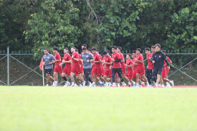 Timnas Indonesia siang ini menjalani latihan perdana, guna mempersiapkan diri menjalani laga kedua kualifikasi piala dunia 2026 melawan Brunei Darussalam, Selasa (17/10/2023). (Foto: PSSI)
