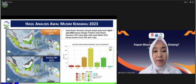 Kepala BMKG Dwikorita Karnawati dalam Live Webinar/Foto: BMKG