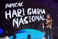 Presiden Jokowi menghadiri acara puncak peringatan Hari Guru Nasional 2023 di Indonesia Arena, Jakarta, Sabtu (25/11/2023). (Foto: BPMI Setpres/Rusman)

