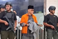 Panji Gumilang berbaju tahanan. (Foto: PMJ/Fajar)