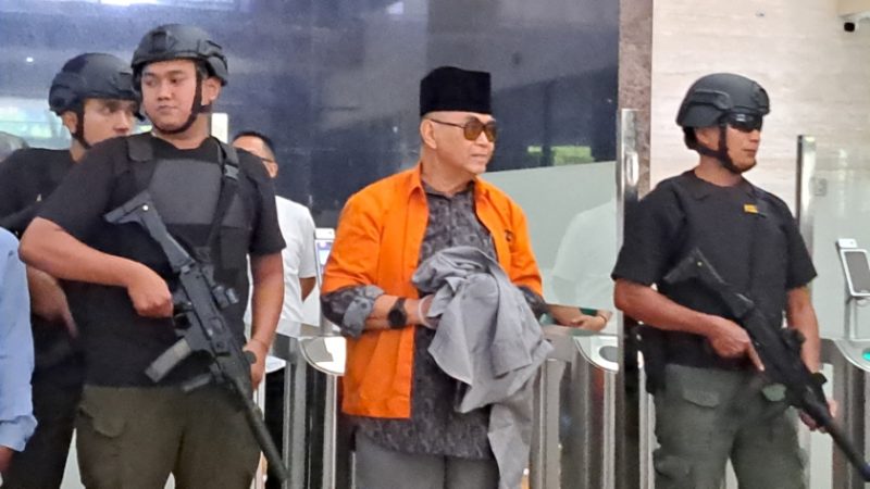 Panji Gumilang berbaju tahanan. (Foto: PMJ/Fajar)