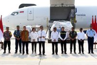 Presiden Jokowi pada Pelepasan Bantuan Kemanusiaan untuk Palestina, Senin (20/11/2023), di Pangkalan TNI AU Halim Perdanakusuma, Jakarta, Senin (20/11/2023). (Foto: Humas Setkab/Rahmat)

