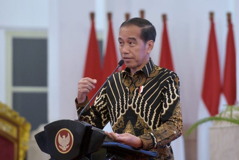 Presiden Jokowi saat membuka Raker Tahun 2023 dan Milad ke-6 BPKH di Istana Negara, Jakarta, Selasa (12/12/2023). (Foto: Humas Setkab/Oji)
