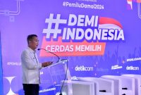 

Pj Gubernur Jawa Barat Bey Machmudin memberikan sambutan pada acara #Demilndonesia Cerdas Memilih Detik Network, di Hotel Savoy Homan, Kota Bandung, Kamis (18/1/2024).(Foto: Biro Adpim Jabar)