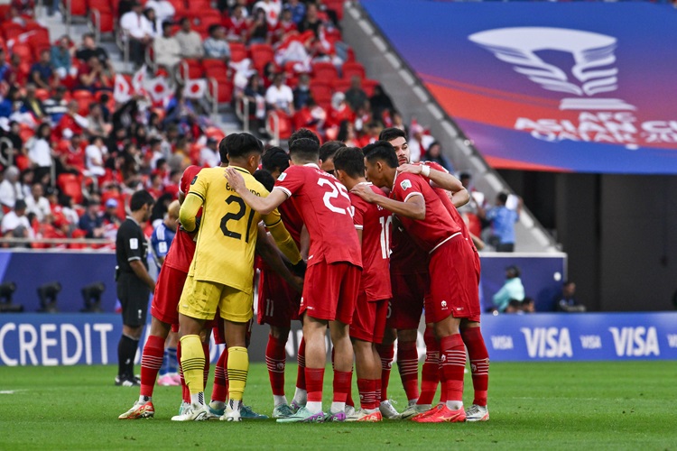 imnas Indonesia tak berdaya melawan Jepang. Pada duel yang digelar
di Stadion Al Thumama, Doha, Qatar, Rabu (24/1/2024), pasuken Shin Tae- yong kalah 1-3. (Foto: PSSI)