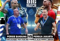 Persib menghadapi Persija Jakarta pada pertandingan lanjutan Liga 1 2023/2024 di Stadion Si Jalak Harupat, Kabupaten Bandung, Sabtu (9/3/2024). (Foto: miga/dara)
